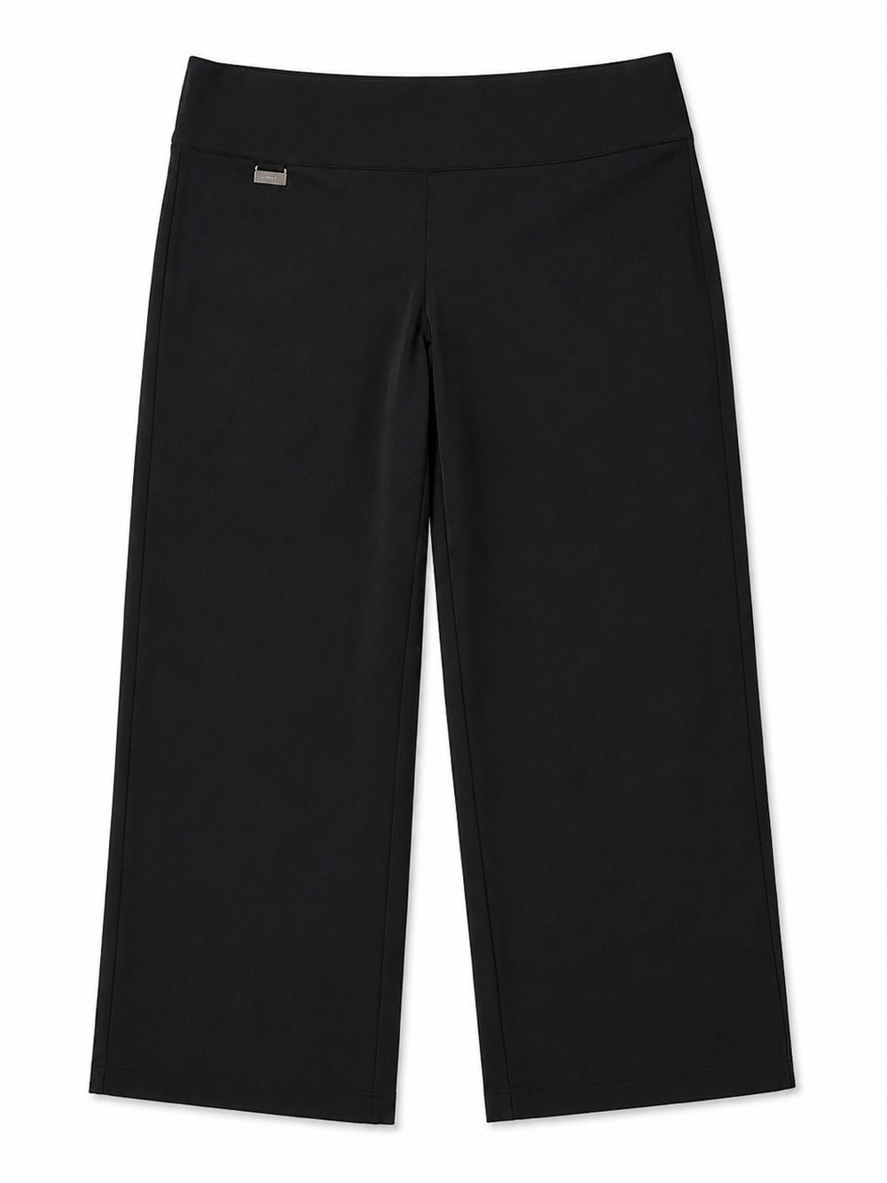 Alfani Black Wide-Leg Capri Pants with Logo Accent